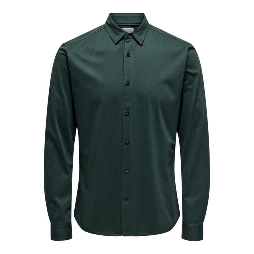 Only Mens Regular Long-Sleeved Shirt / Darkest Spruce